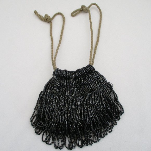 Antique 1920\'s Clutch Beaded Bag Small Coin Purse Vtg Shag Collectible Accessory